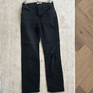 Frame Denim Black Straight Leg Jeans